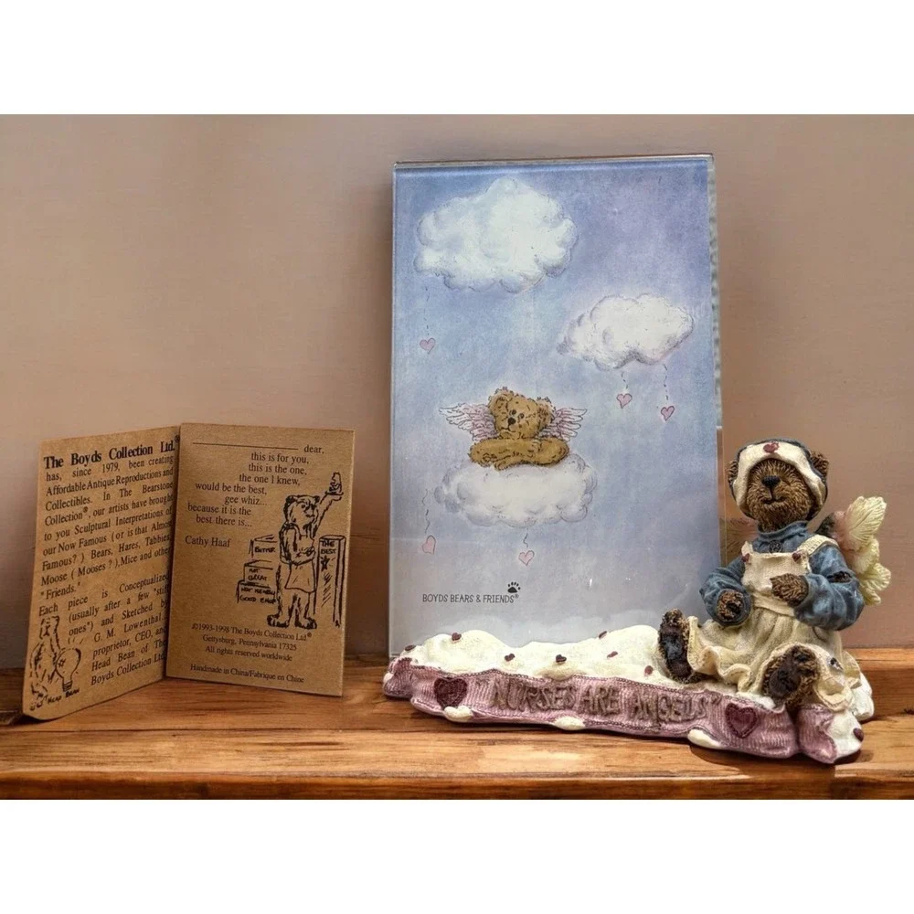 Boyd's Bear Rosemary Bearhugs...T.L.C. Nurse Figurine‎ w/ Picture Frame #27359